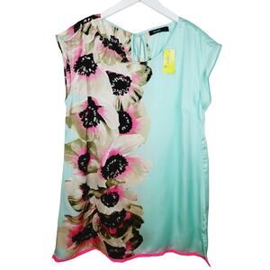 Eloquii by The Limited Green Floral Short Sleeve Shift Dress - Size 14W